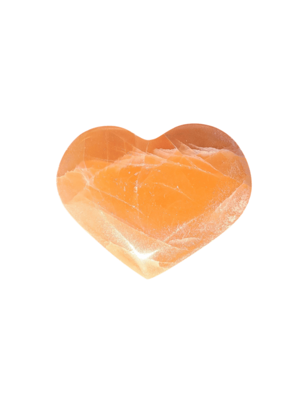 Cœur en Sélénite Orange