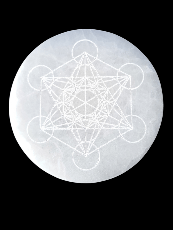 Plaque Métatron Gravée sur Sélénite
